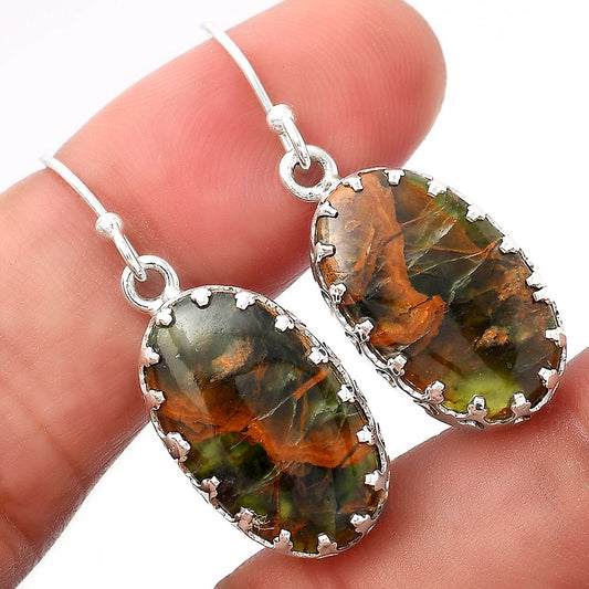 Natural Turkish Rainforest Chrysocolla Earrings E-1113 SDE52921