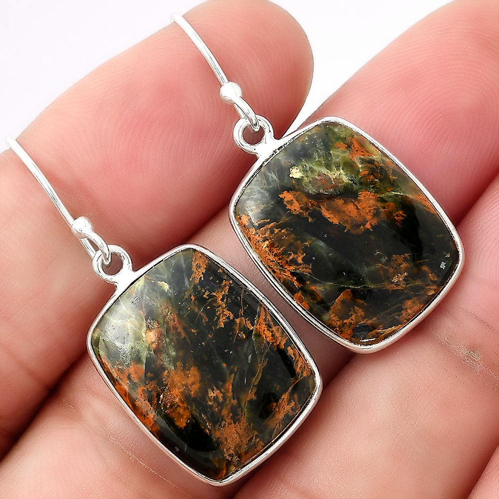 Natural Turkish Rainforest Chrysocolla Earrings E-1001 SDE53065