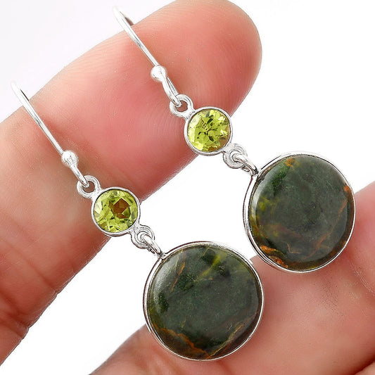 Turkish Rainforest Chrysocolla & Peridot Earrings E-1002 SDE53598