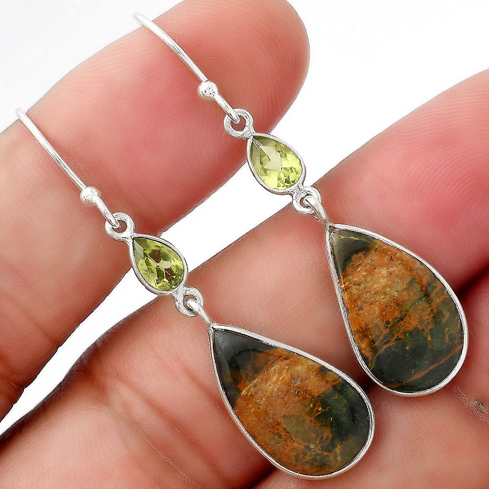 Turkish Rainforest Chrysocolla & Peridot Earrings E-1002 SDE53852