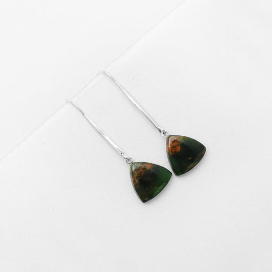 Natural Turkish Rainforest Chrysocolla Earrings E-1095 SDE55537