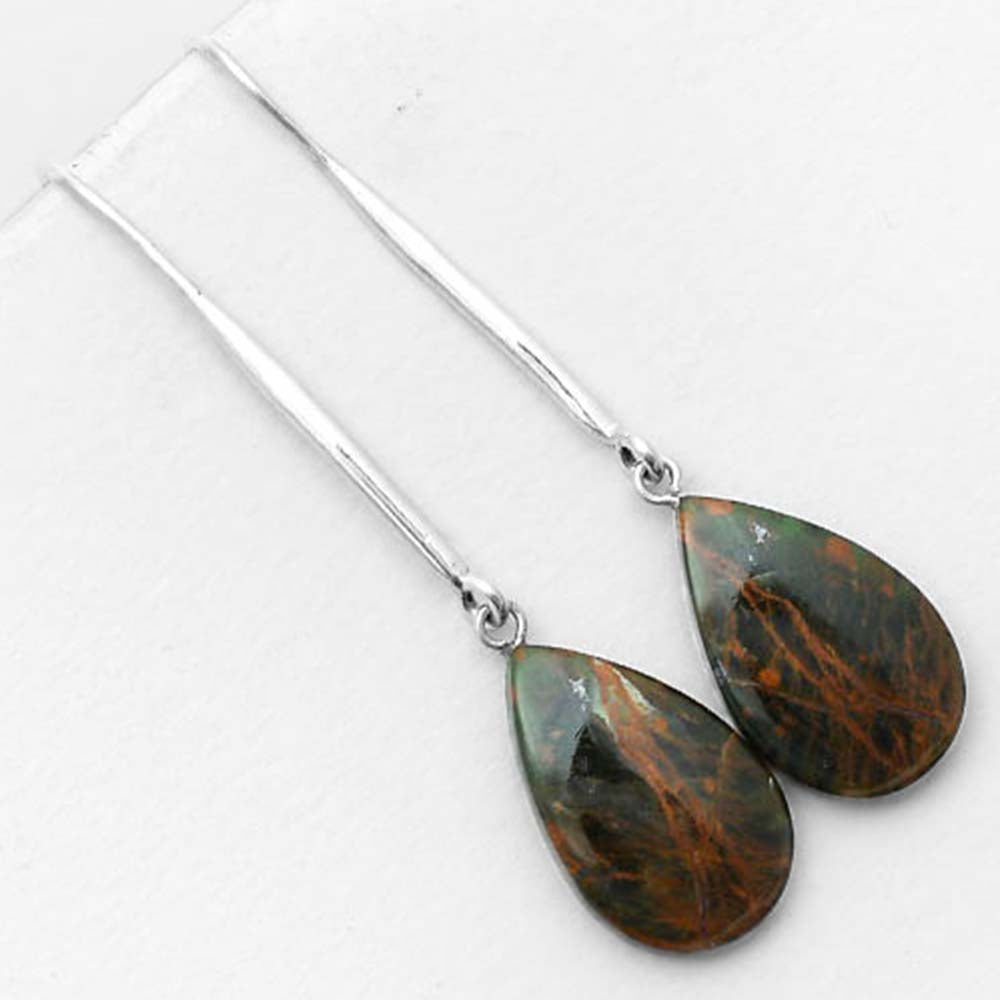 Natural Turkish Rainforest Chrysocolla Earrings E-1095 SDE55556