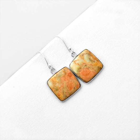 Natural Coral Jasper Earrings E-1001 SDE56404