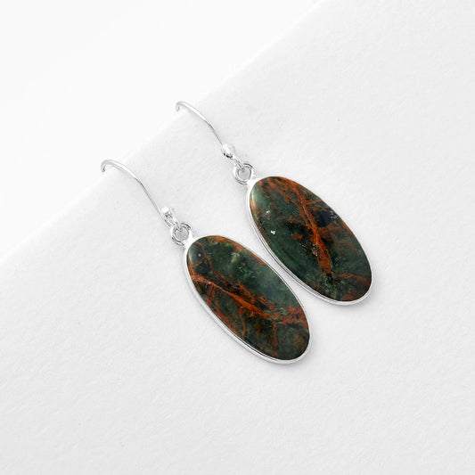 Natural Turkish Rainforest Chrysocolla Earrings E-1001 SDE56677