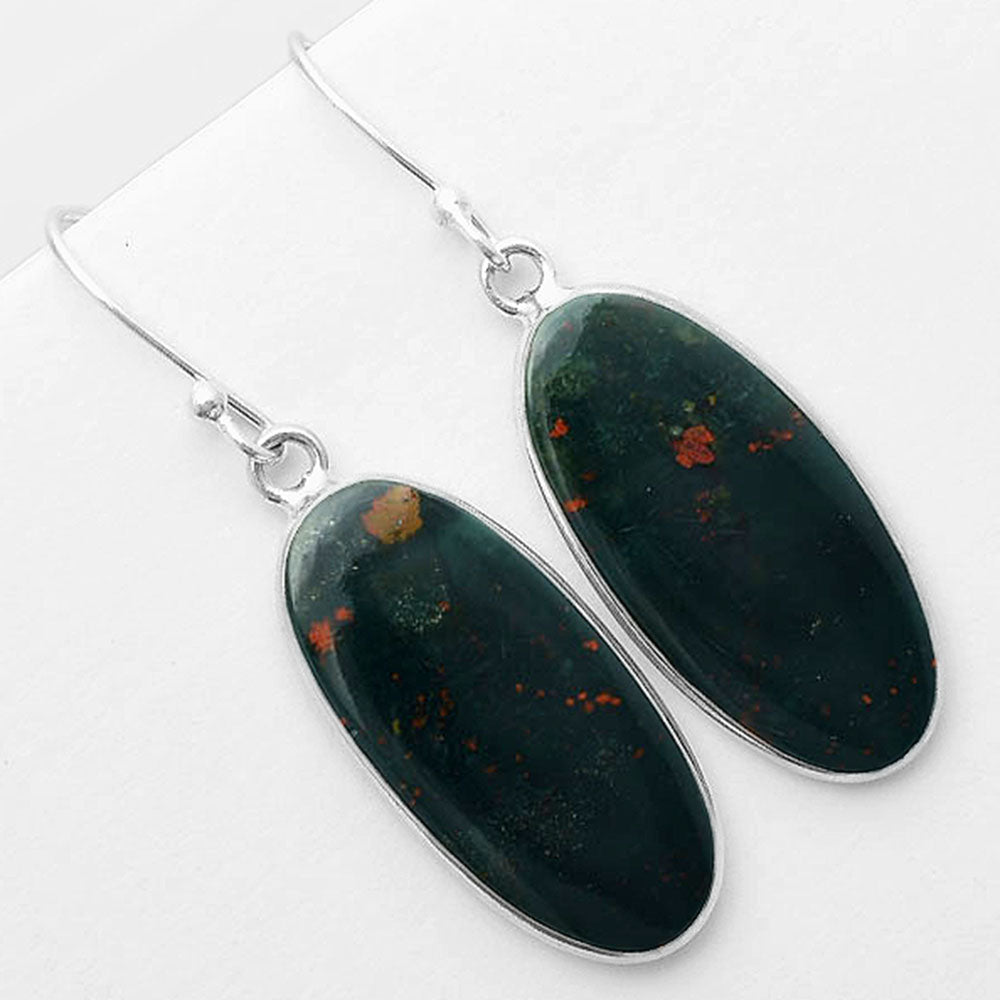 Natural Blood Stone - India Earrings E-1001 SDE57244