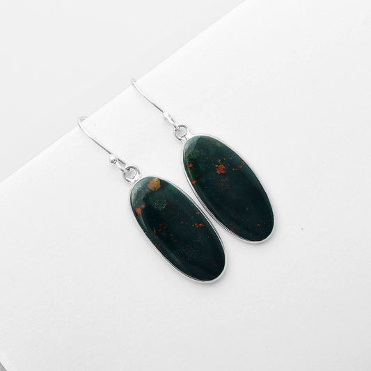 Natural Blood Stone - India Earrings E-1001 SDE57244