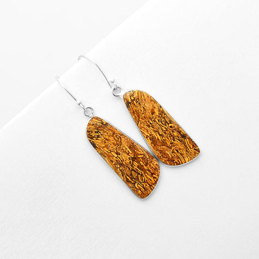 Natural Coquina Fossil Jasper India Earrings E-1001 SDE57407