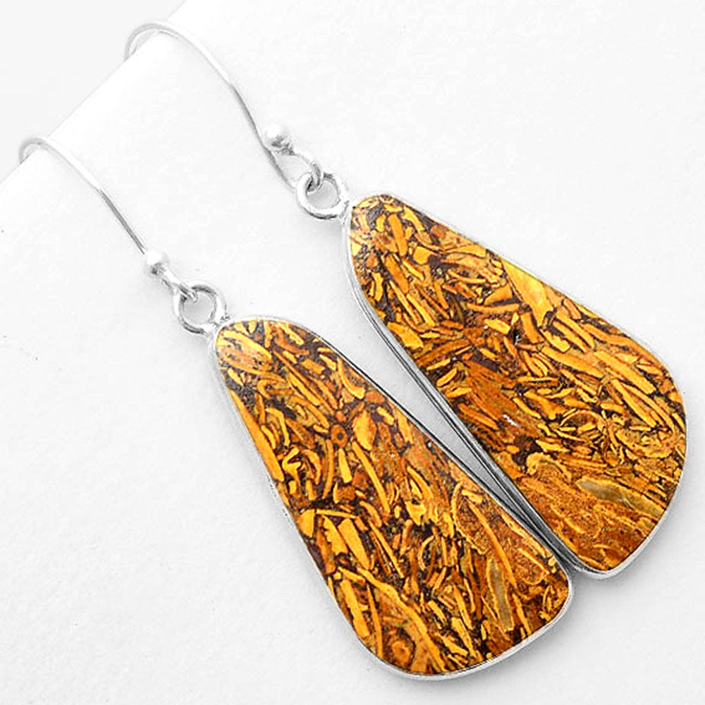 Natural Coquina Fossil Jasper India Earrings E-1001 SDE57412