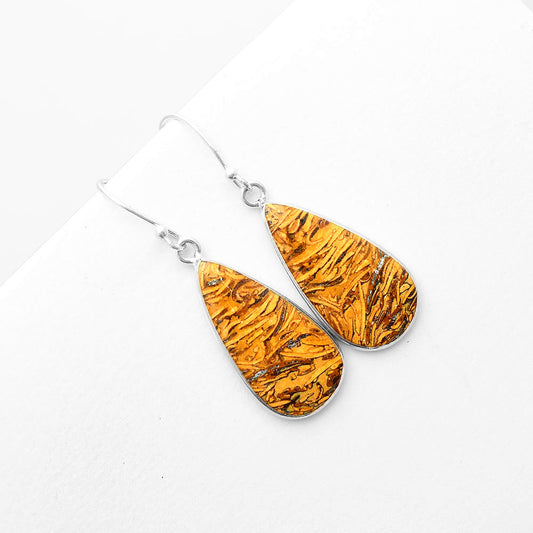 Natural Coquina Fossil Jasper India Earrings E-1001 SDE57415