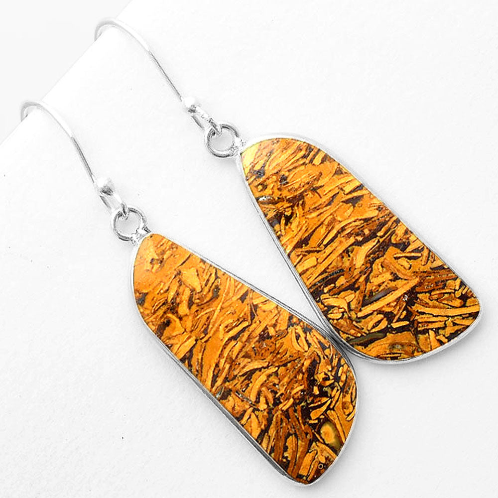 Natural Coquina Fossil Jasper India Earrings E-1001 SDE57416