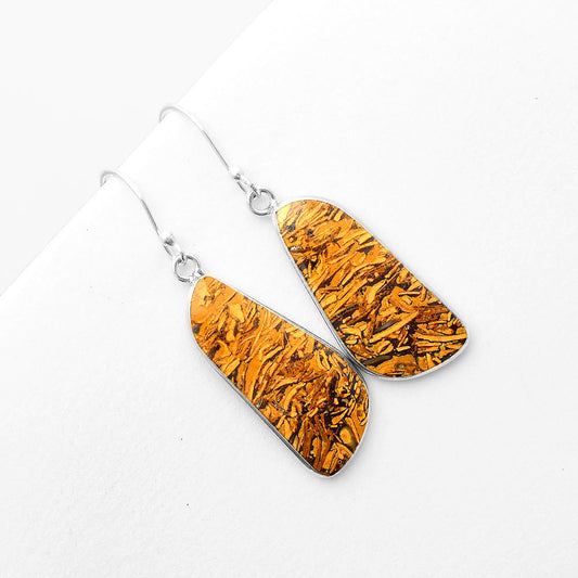 Natural Coquina Fossil Jasper India Earrings E-1001 SDE57416