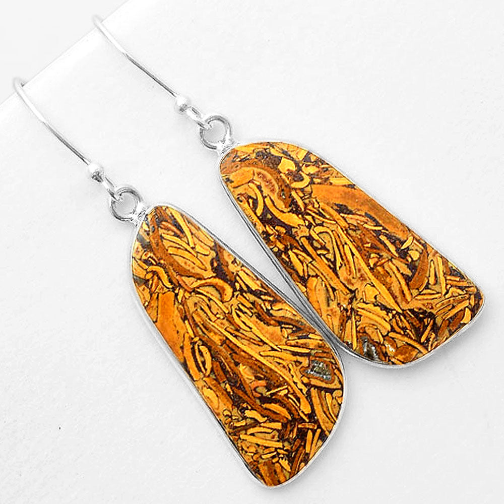 Natural Coquina Fossil Jasper India Earrings E-1001 SDE57442