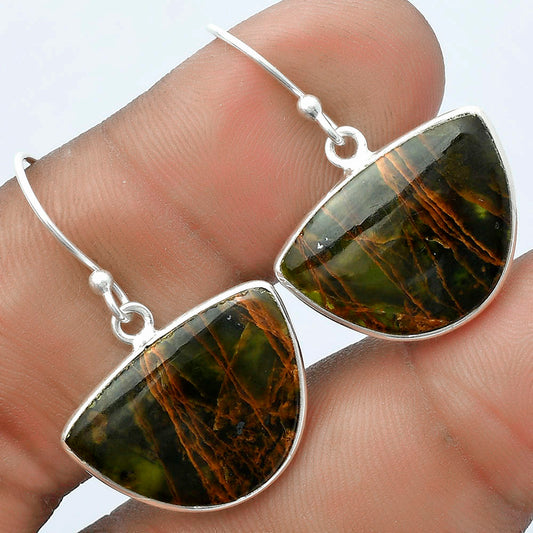 Natural Turkish Rainforest Chrysocolla Earrings E-1001 SDE58447