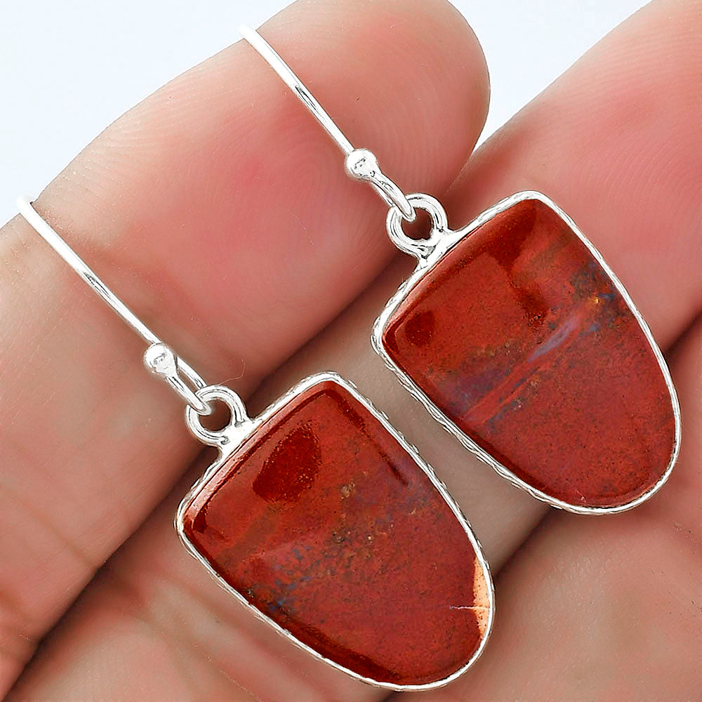 Natural Red Moss Agate Earrings E-1001 SDE59173