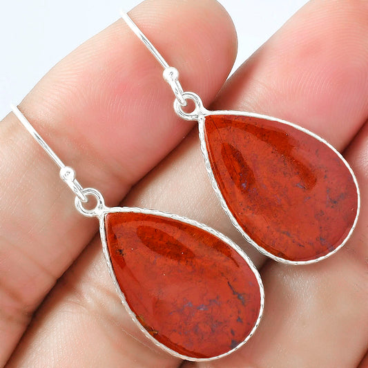 Natural Red Moss Agate Earrings E-1001 SDE59271