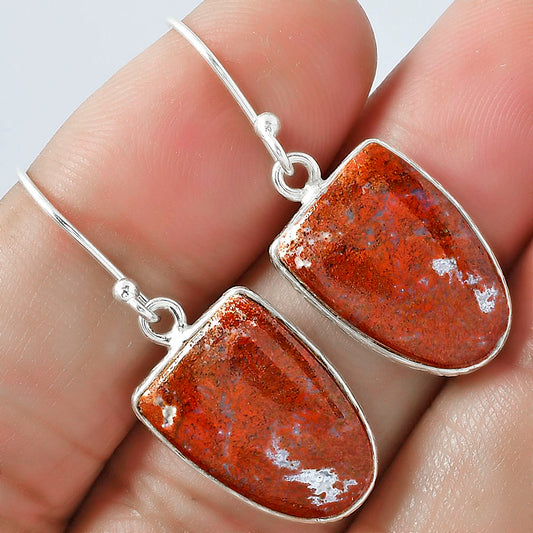 Natural Red Moss Agate Earrings E-1001 SDE59370