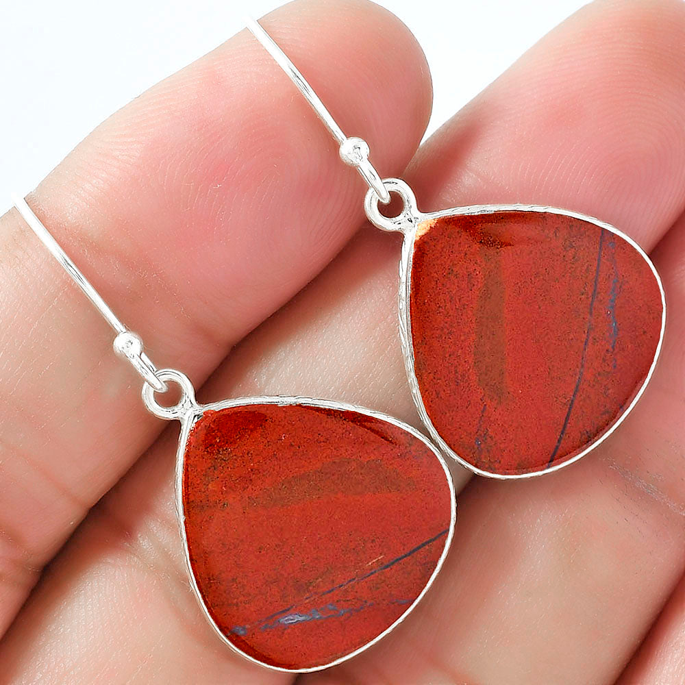Natural Red Moss Agate Earrings E-1001 SDE59424