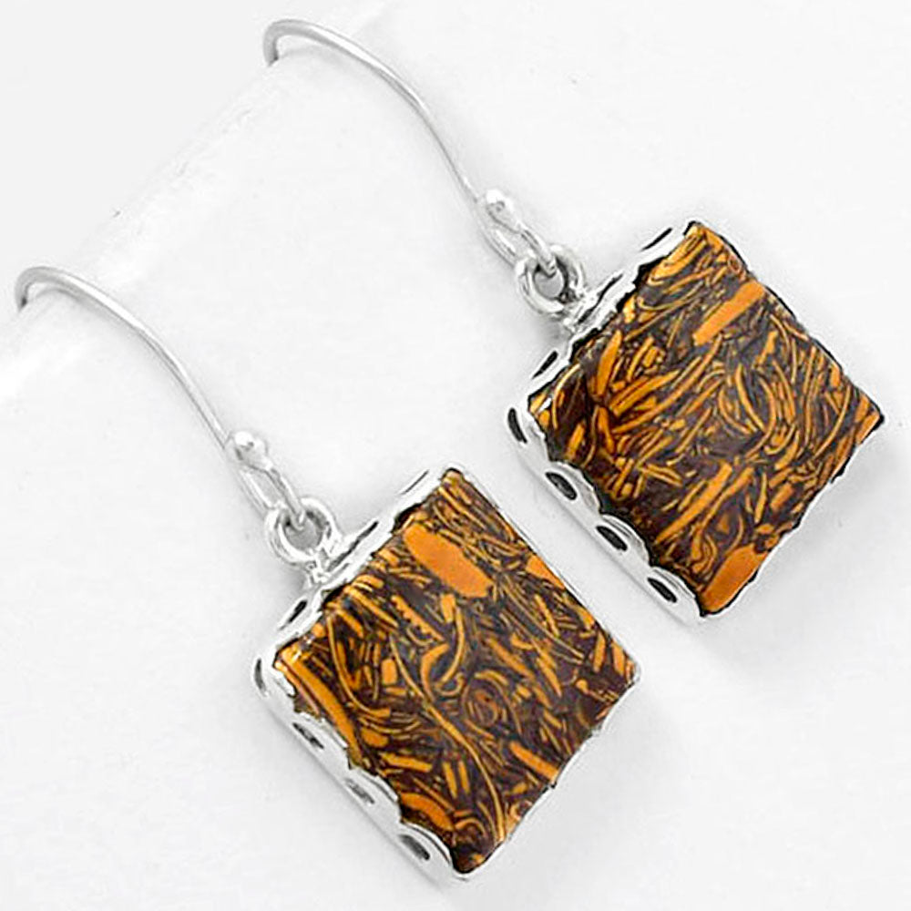 Natural Coquina Fossil Jasper India Earrings E-1113 SDE61366
