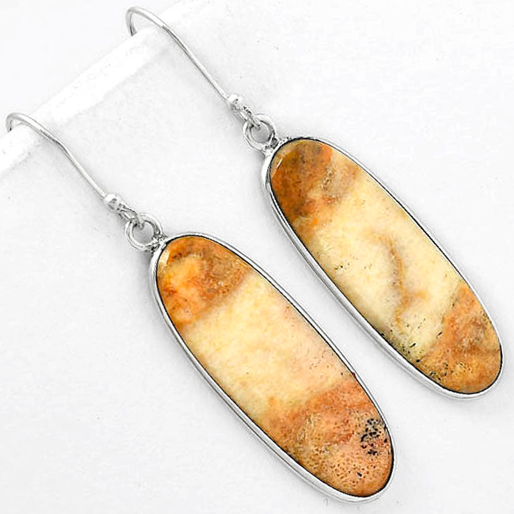 Natural Coral Jasper Earrings E-1001 SDE61380