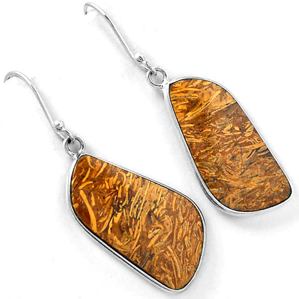 Natural Coquina Fossil Jasper India Earrings E-1001 SDE61381