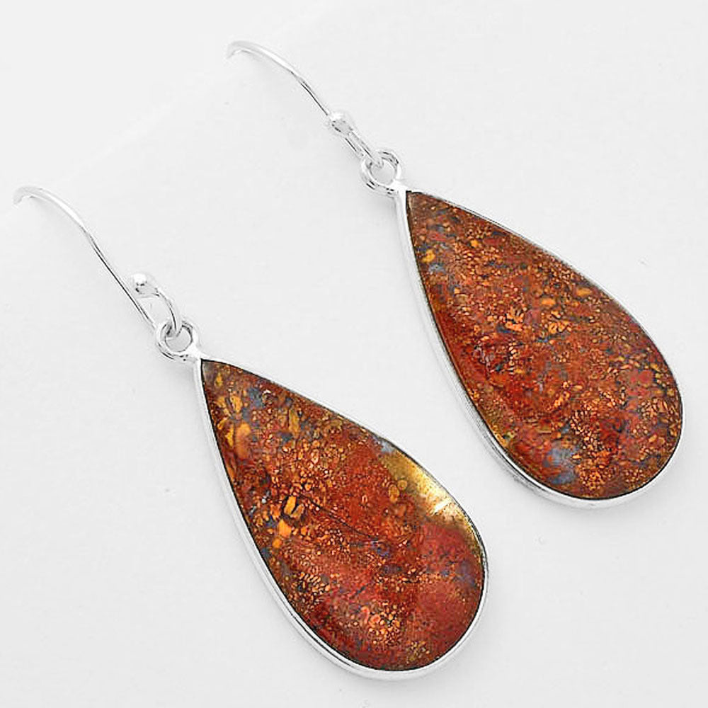 Natural Red Moss Agate Earrings E-1001 SDE61781