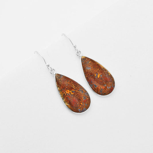 Natural Red Moss Agate Earrings E-1001 SDE61793