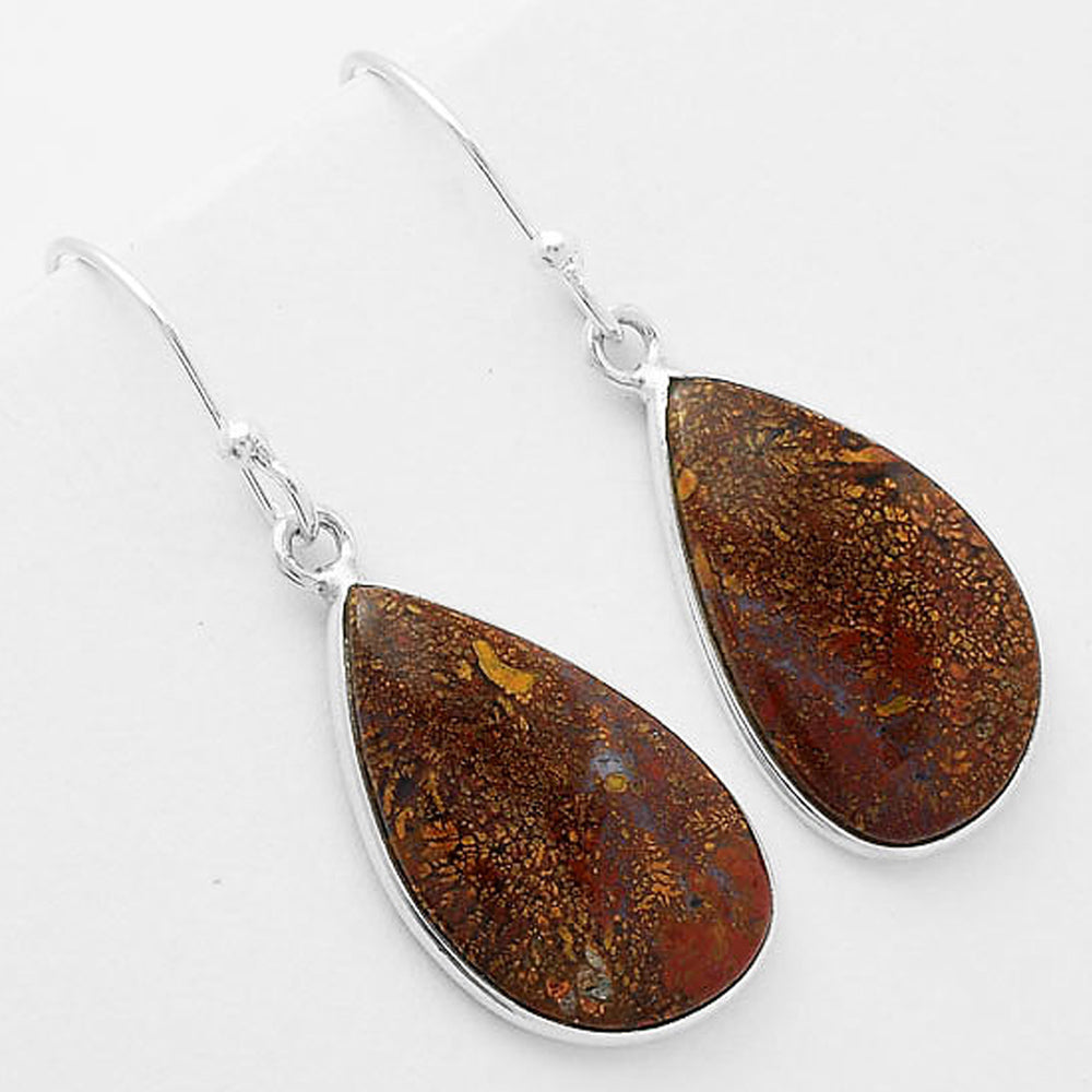 Natural Red Moss Agate Earrings E-1001 SDE61866