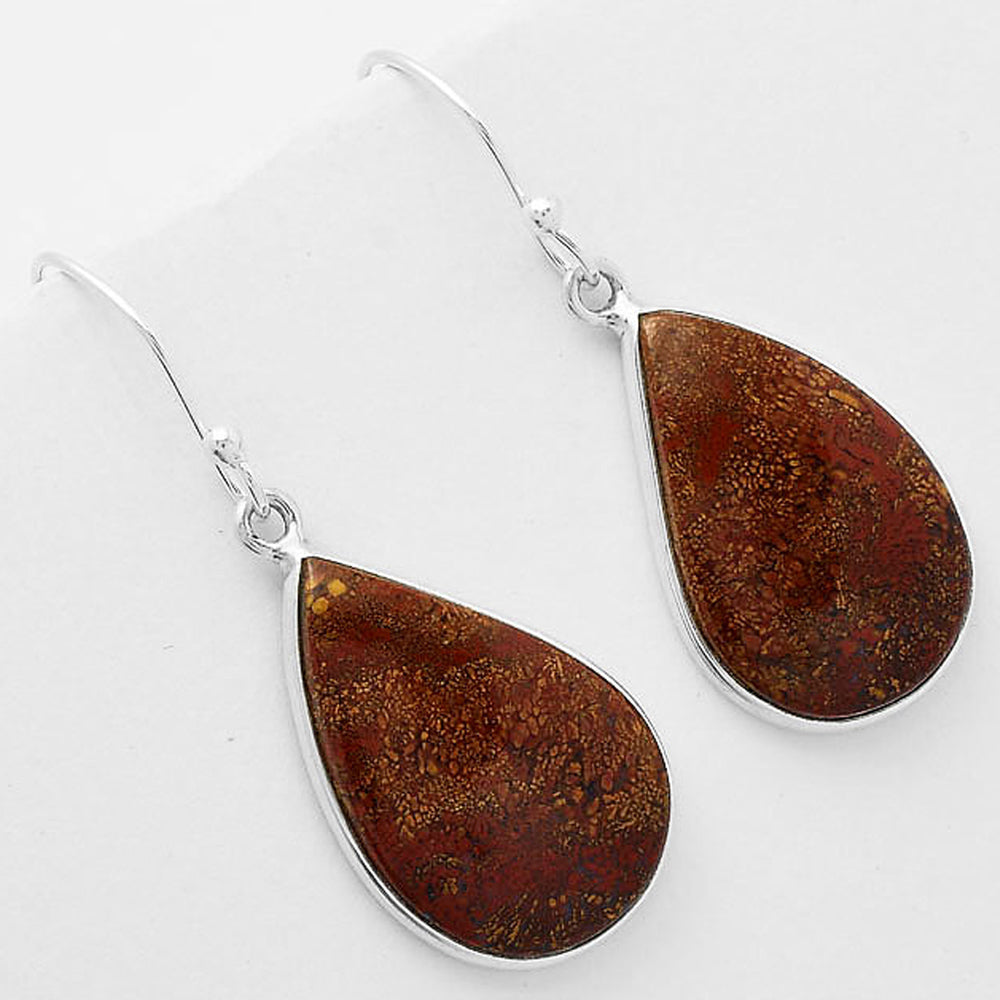 Natural Red Moss Agate Earrings E-1001 SDE61887