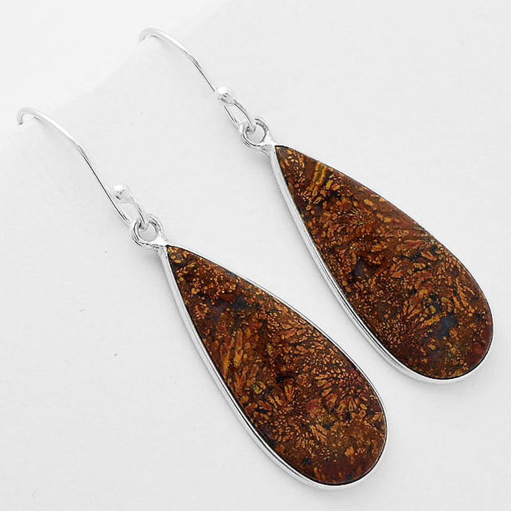 Natural Red Moss Agate Earrings E-1001 SDE61888