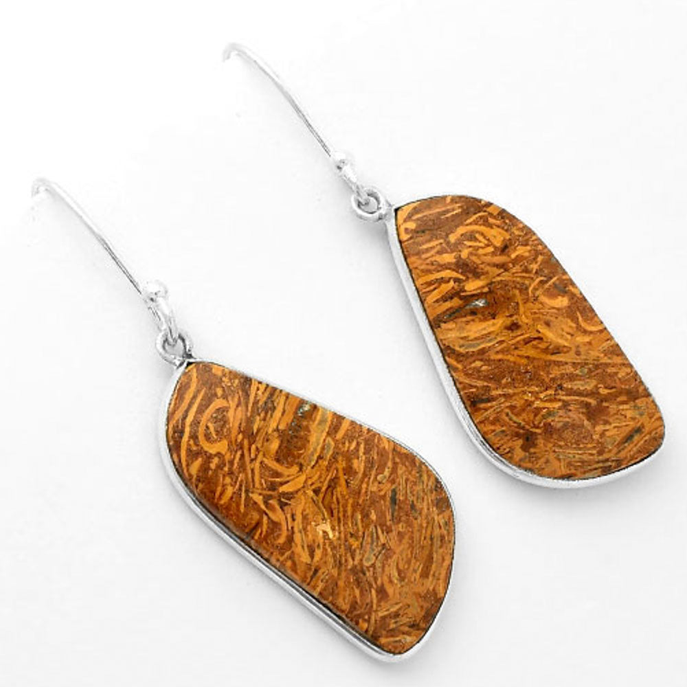 Natural Coquina Fossil Jasper India Earrings E-1001 SDE62464