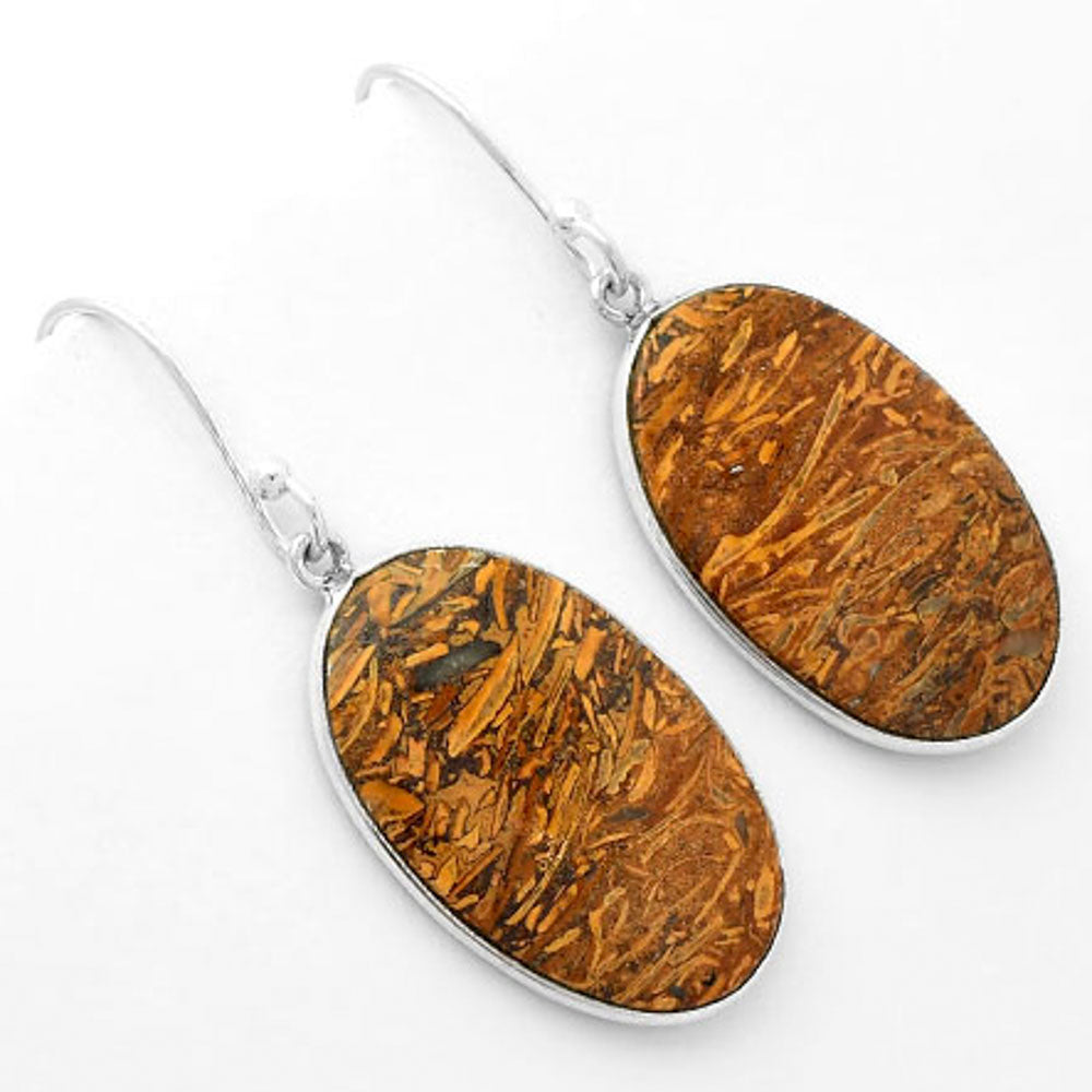 Natural Coquina Fossil Jasper India Earrings E-1001 SDE62466