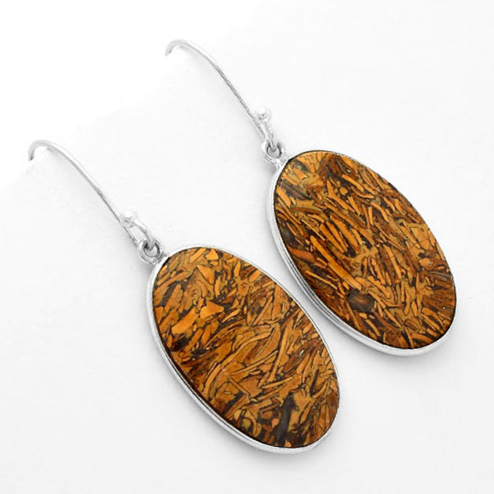 Natural Coquina Fossil Jasper India Earrings E-1001 SDE62471