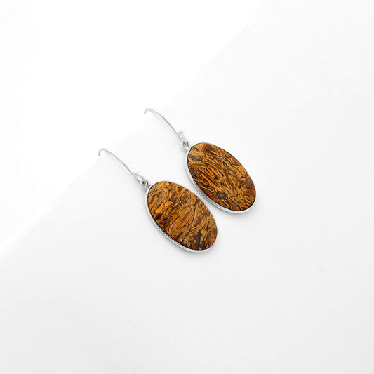 Natural Coquina Fossil Jasper India Earrings E-1001 SDE62471