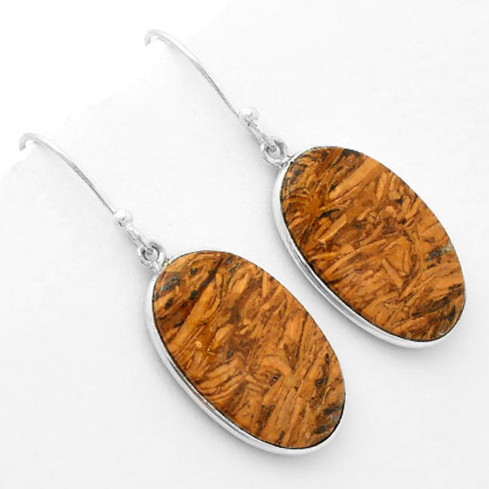Natural Coquina Fossil Jasper India Earrings E-1001 SDE62478
