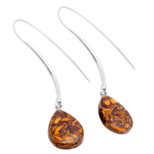Natural Coquina Fossil Jasper India Earrings E-1095 SDE62699