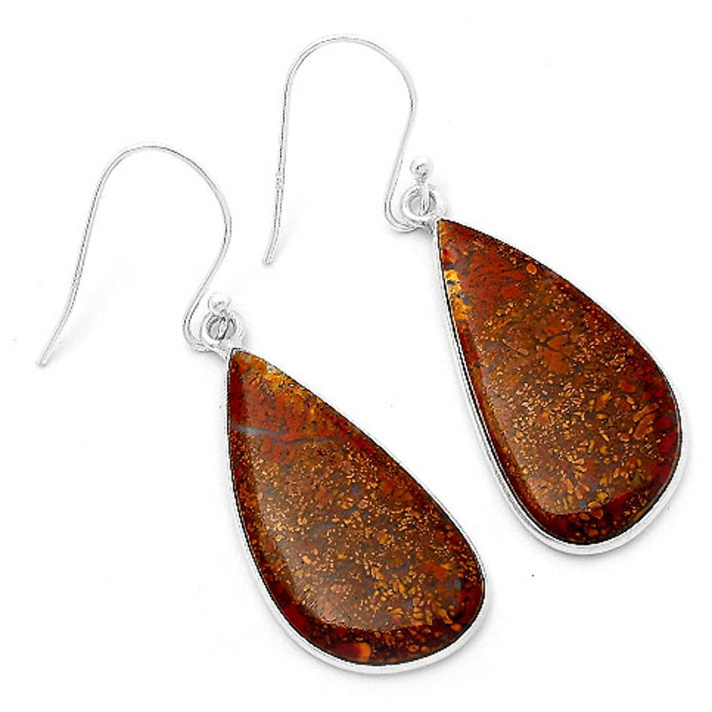 Natural Red Moss Agate Earrings E-1001 SDE63180