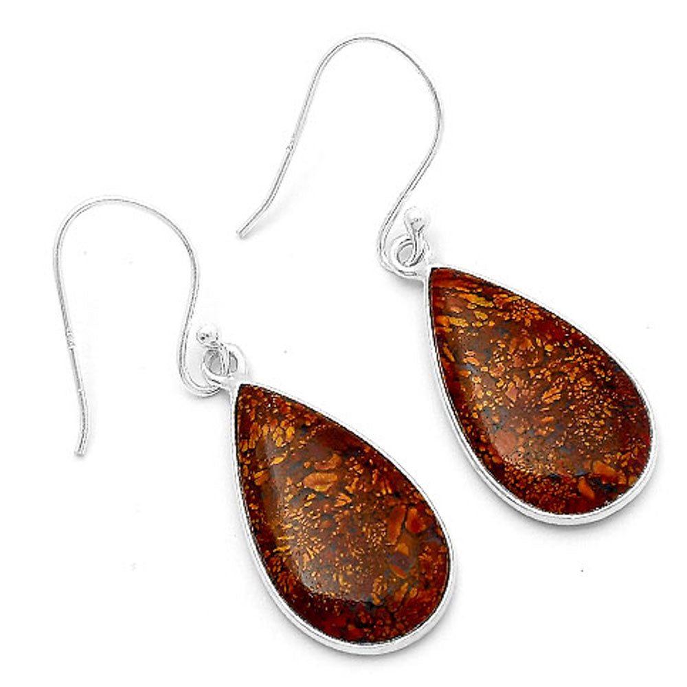 Natural Red Moss Agate Earrings E-1001 SDE63184