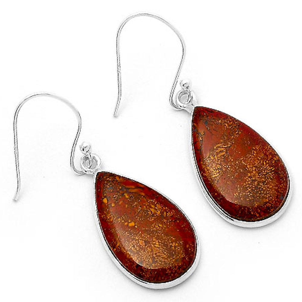 Natural Red Moss Agate Earrings E-1001 SDE63203