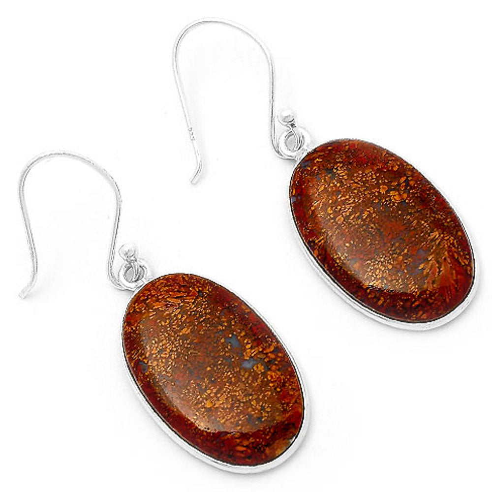 Natural Red Moss Agate Earrings E-1001 SDE63289