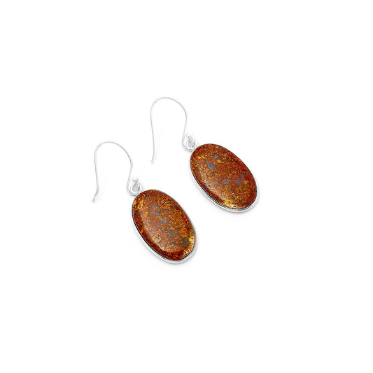 Natural Red Moss Agate Earrings E-1001 SDE63302