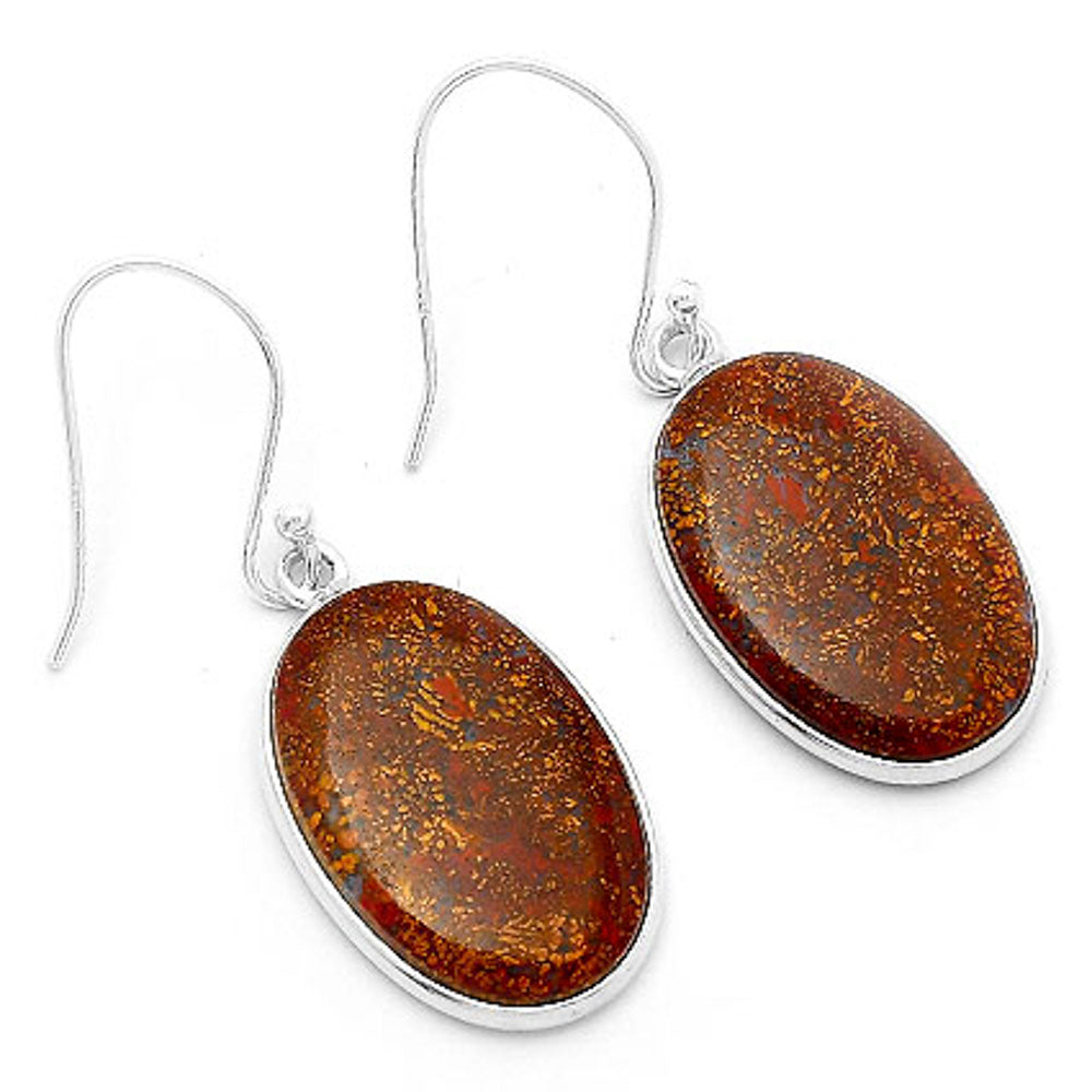 Natural Red Moss Agate Earrings E-1001 SDE63319
