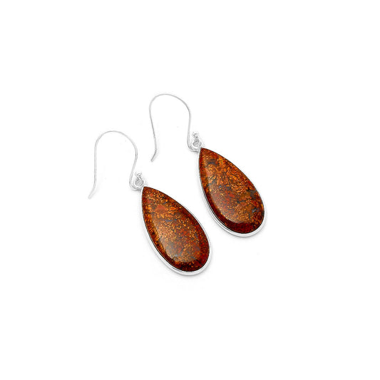 Natural Red Moss Agate Earrings E-1001 SDE63324