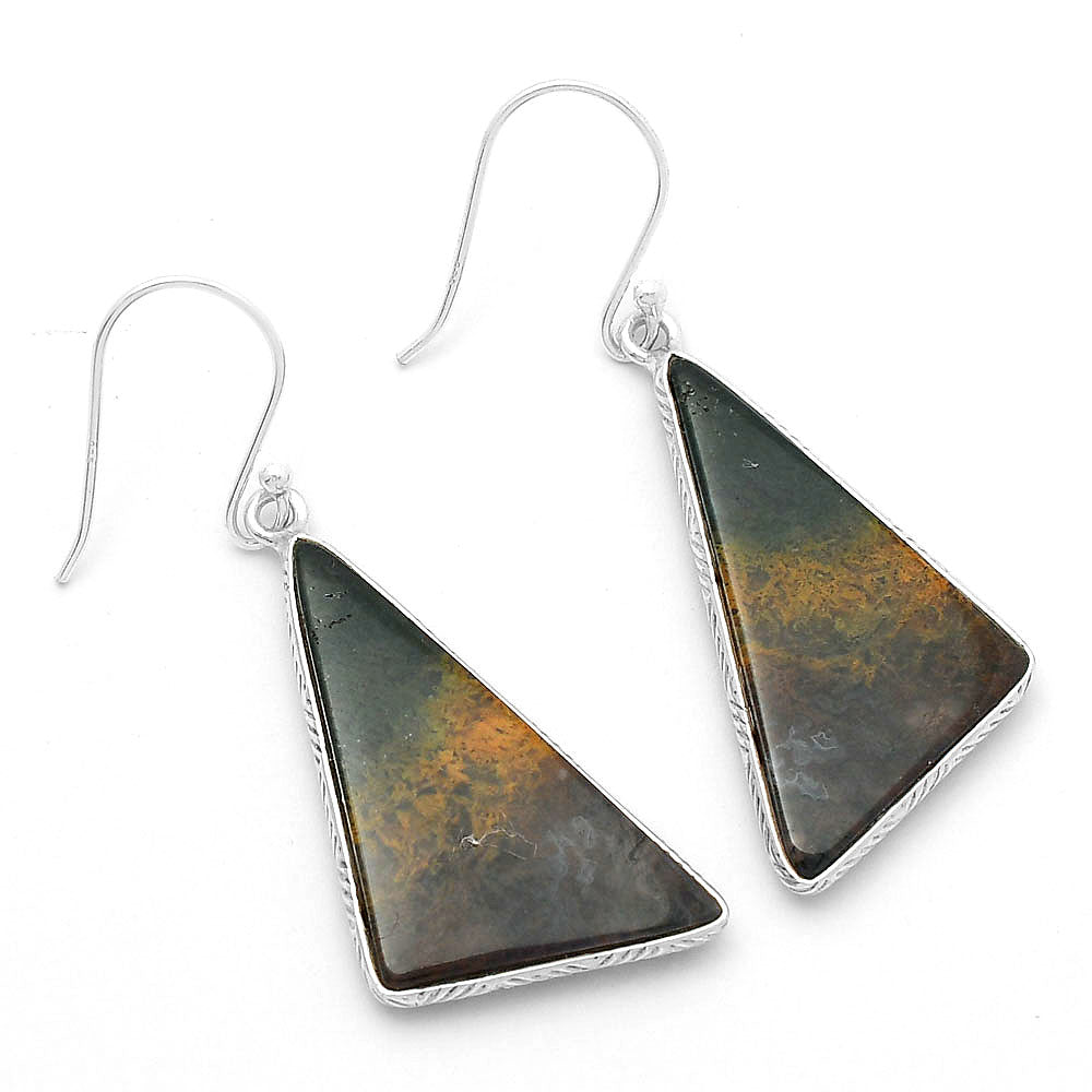 Natural Texas Moss Agate Earrings E-1001 SDE63628