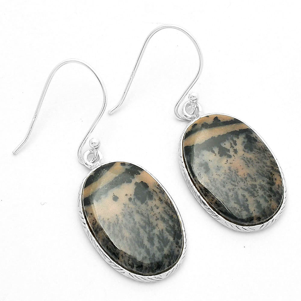 Natural Russian Honey Dendrite Opal Earrings E-1001 SDE63857