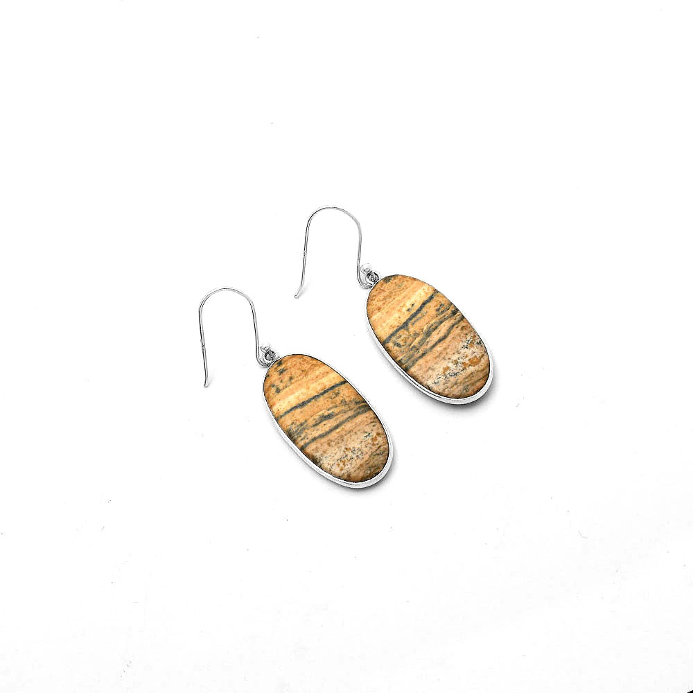 Natural Picture Jasper Earrings E-1001 SDE64609