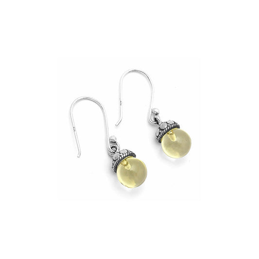 Natural Lemon Quartz Ball Earrings E-1054 SDE64815