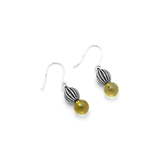 Natural Lemon Quartz Ball Earrings E-1026 SDE65021