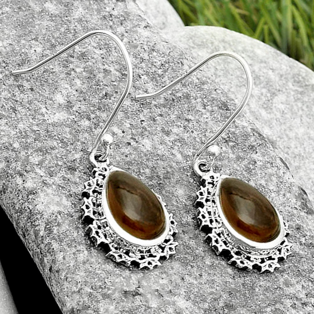 Artisan - Smoky Quartz Cab - Brazil Earrings E-1027 SDE65550