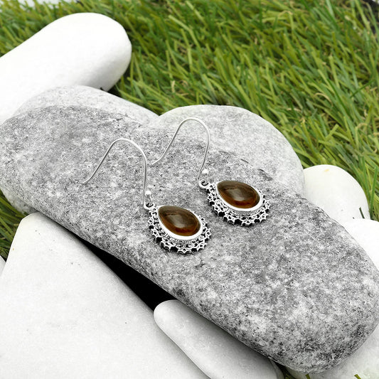 Artisan - Smoky Quartz Cab - Brazil Earrings E-1027 SDE65550