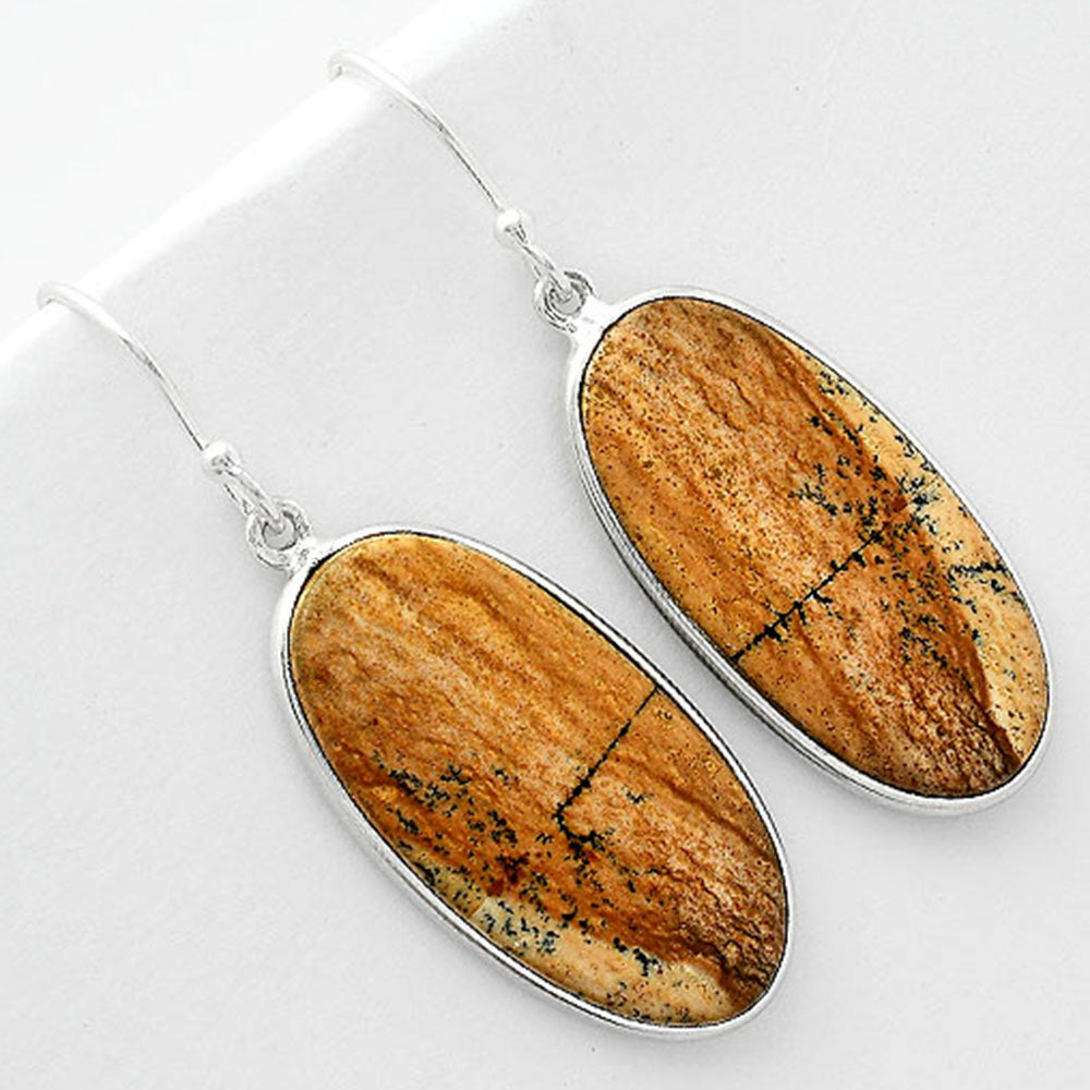 Natural Picture Jasper Earrings E-1001 SDE65944